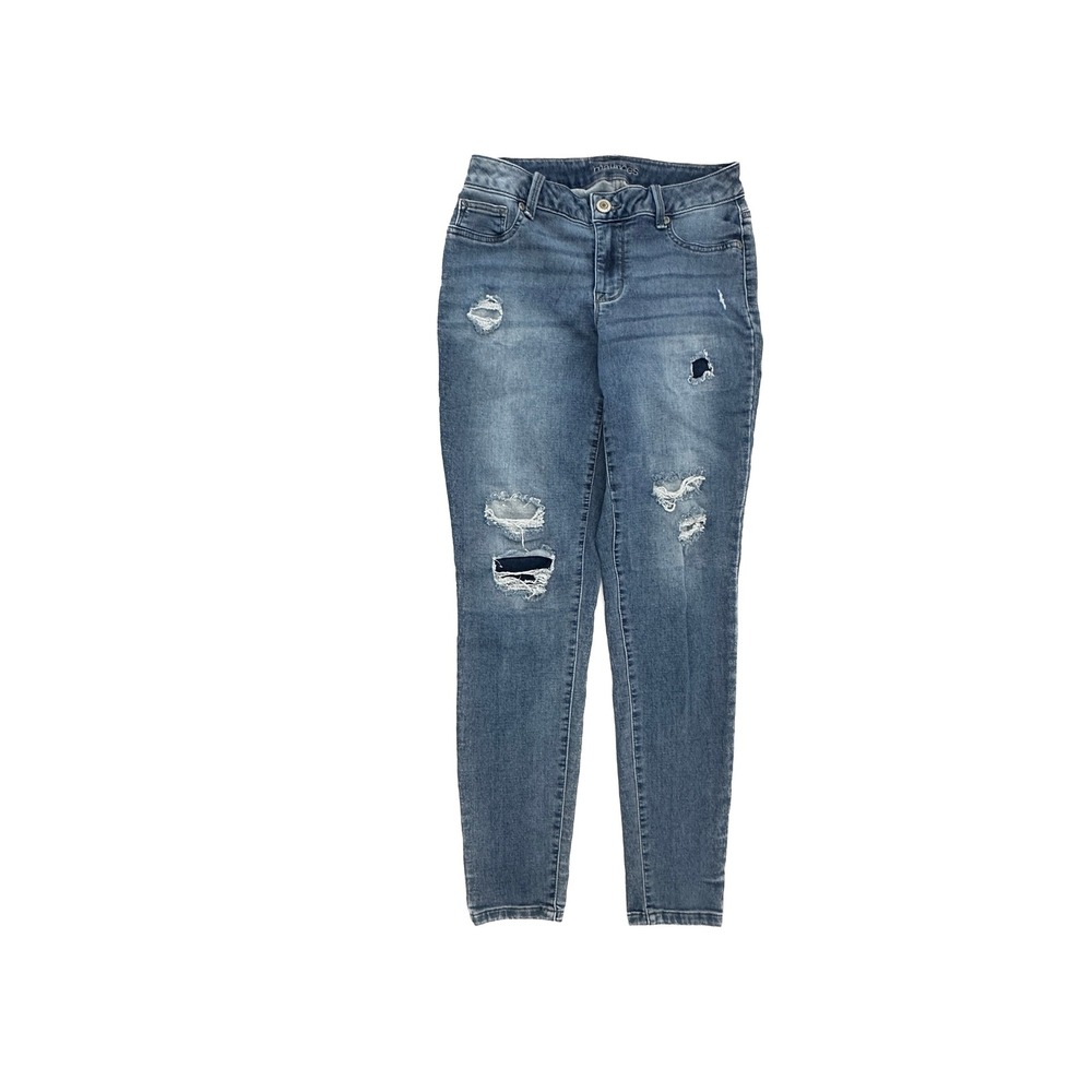 Maurices Distressed Jegging Women's size M Medium Dark Blue Denim‎ jeans